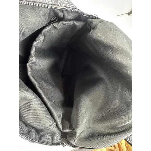 Sakroots Black Backpack White Script Print Convertible Travel Boho Bag Keychain - Picture 10 of 16